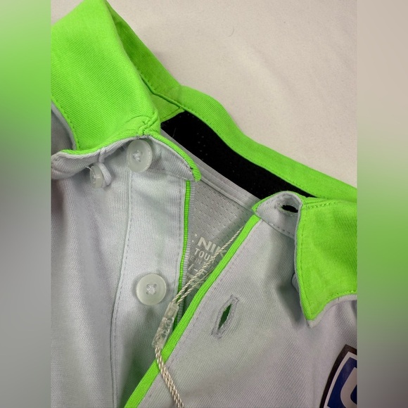 NWT Nike Golf Tour Performance Dri-Fit Polo Shirt Gray Green Trim United Large - Picture 12 of 14